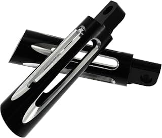 HDBUBALUS Motorcycle Rear Front Footrests CNC Cut Foot Pegs Fit for Touring Glide Sportster Dyna Softail Black