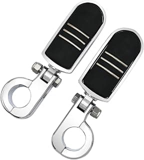 Streamliner Highway Pegs Footpegs and CNC Mount Kit Fit for Harley Sportster Softail Dyna Road King Road Glide Street Glide with 1 1/4 Engine Guard (Chrome,Style A)
