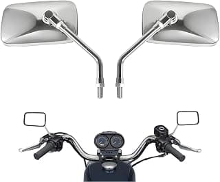 10 mm Bolt Chrome Motorcycle Universal Handlebar Rear view Side Mirrors for Aprilia Honda Kawasaki Suzuki Cruiser Scooter Mirror SIZE:125mm X 70mm