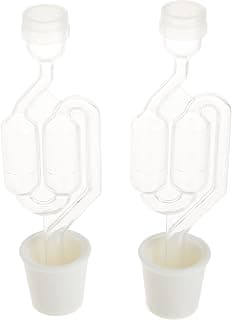 FastRack Twin Bubble Airlock and Carboy Bung (Pack of 2), Clear/Tan (U5-DOMI-5Q2S)