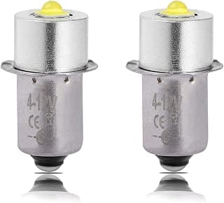 XUYUAN 3W DC 4-12V P13.5S Flashlight Bulbs Suitable For 3 4 5 6 Cell Maglite Torch Flashlights 4.5V 6V 9V 12V Upgrade Led Bulbs (2 Pack) (4-12V)