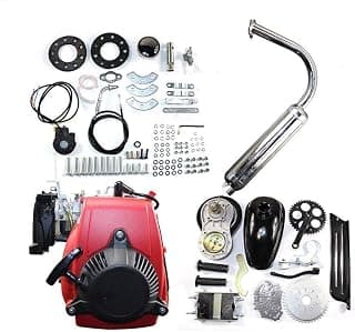 YIYIBYUS 49CC 4 Stroke Motorized Bicycle Kit,Single Cylinder Engine Gas Petrol Bike Engine Motor Scooter Kit with Double Belt Drive Fits