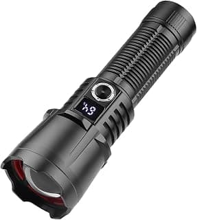Super Bright Handheld Flashlight - 30W LED, 1300 Lumens, Rechargeable, Waterproof, Zoomable, for Home, Camping, Emergencies (Size : 1 * 18650)