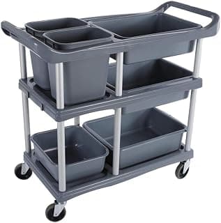 Storage Cart Three Floors Pp Bowl Car,Tableware Collection Car,Hotel Restaurant,Multi-Function Collecting Car,Dish Car,Service Trolley