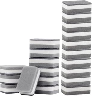 20pcs Sponge Scouring Pads Dish Washing Scrub Sponge Cleaning Scrubber Brush for Kitchen Garage Bathroom House Parts Cleaning Brush (Grey, One Size)/73