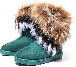 Women's Faux Fur Tassel Winter Snow Boot Suede Flat Ankle Boots