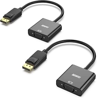 BENFEI DisplayPort to VGA 2 Pack, Gold-Plated DP to VGA Adapter (Male to Female) Compatible for Lenovo, Dell, HP, ASUS