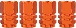 TOMALL Orange Hexagon Style Wheel Tyre Valve Stem Caps Compatible with SUV 4WD Rims Dust Cover