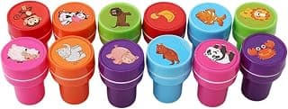 Deft and Attractive12 Pcs Assorted Cute Carton Animal Stampers Kit Tool Set, Childrens Stamps for Children to Entertain