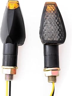 Evomosa Mini Stalk Arrow Light Motorcycle Turn Signals Lights Universal Motorbike LED Indicator Blinker Amber Lamp