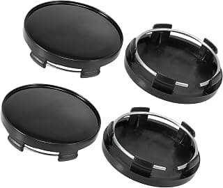 ACROPIX 0.59 Inch X2.32 Inch Universal Wheel Center Hub Cap Black - Pack of 4
