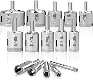 Diamond Hole Saw - 15 pcs Diamond Drill Bit Set Extractor Remover Tools for Glass, Ceramics, Porcelain, Cermic Tile (1/4"-2")
