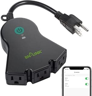 BN-LINK Smart WiFi Heavy Duty Outdoor Outlet, Timer and Countdown Function, No Hub Required for Outdoor Lights, Compatible with Alexa and Google Assistant (Outdoor) 2.4 GHz Network only