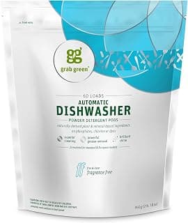 Grab Green Automatic Dishwashing Detergent Pods, 60 Load Biggie Pouch, Fragrance Free