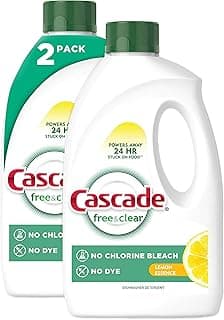 Cascade Free & Clear Gel Dishwasher Detergent, Lemon Essence, 2 count, 60 fl oz each