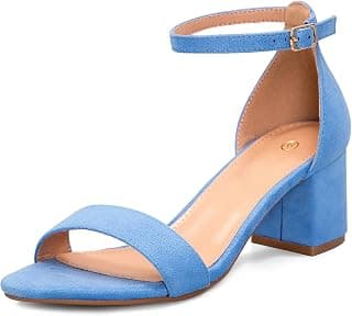 Women's Chunky Low Heels Open Toe Block Heeled Dress Ankle Strap Pump Wedding Sandals