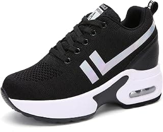 Women's Wedge Sneakers Inner Heightening Walking Shoes Fashion Breathable Lightweight Air Cushion Casual Sneakers