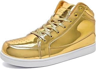 Men's Sneakers Punk Ankle Boots for Men Metal Rivet High Top Lace-up Running Basketball Shoes for Shiny Metal Decoration Shoes Motorcycle Boots