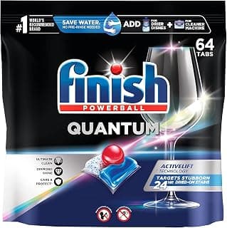 Finish - Quantum - 64ct - Dishwasher Detergent - Powerball - Ultimate Clean & Shine - Dishwashing Tablets - Dish Tabs