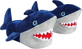 Chomping Shark Plush Slippers for men, Cute Soft Animal Funny Home Indoor Winter Warm Floor Shoes Cartoon