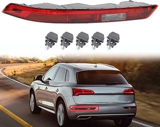 Dasbecan Rear Bumper Reflectors Light Stop Brake Lights 5 holes Compatible with Audi Q5 2017 2018 2019 2020 80A945069A (Left Driver Side)