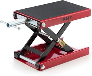 Orion Motor Tech Premium Heavy Duty 1100 LB ATV Motorcycle Bike Scooter Center Scissor Lift Jack Crank Hoist Stand Wide Deck Universal Fit