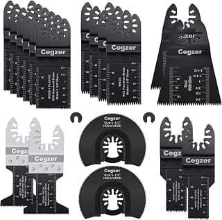 Cegzer 18 Universal Metal Wood Oscillating Multitool Quick Release Saw Blades Compatible with Fein Multimaster Porter Cable Black & Decker Bosch Dewalt Worx Rockwell Makita Milwaukee Chicago Craftsman