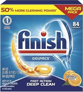 Finish Dishwasher Detergent Soap, All In 1 Gel Pacs, Orange Blossom, 90 Tablets