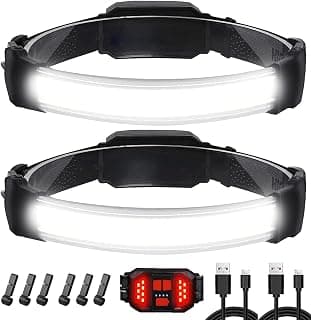 KIDECCE Headlamp Rechargeable,2 Packs Super Bright 1500 Lumen Head Lamp,260°Wide Beam Illumination Lampe frontale,6 Modes IPX6 Waterproof LED Flashlights for Fishing,Running, Hardhat Headlight