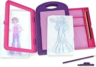 Melissa & Doug Fashion Design Art Activity Kit - 9 Double-Sided Rubbing Plates, 4 Pencils, Crayon | Fashion Plates, Travel Toys for Kids Ages 5+
