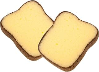 Amosfun 2pcs Bread Dish Cleaning Sponge pad Scrub sponges Dual Side Sponge pad Scrubber Household Pot