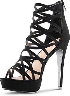 Alexandra Womens Open Toe High Heels Platform Shoes Stiletto Dress Sandals