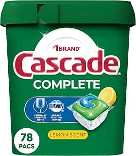 Cascade Actionpacs Dishwasher Detergent, Lemon, 78 Count