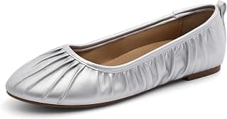 Womens Ballet Flats Women’s Dressy Work Cute Pleated Classic Round Toe Slip On Flats Shoes