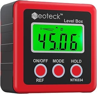 Neoteck Digital Angle Finder with LCD Backlight ±0.2°Accuracy Digital Angle Gauge IP54 Waterproof Protractor Portable Inclinometer Level Box for Bevel Angle of Miter Saw Automobile Test Woodworking and ect.