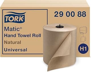 Tork 290088 Universal Single-Ply Hand Roll Towel, Natural (Pack of 6)