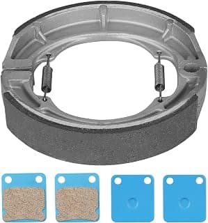 Front and Rear Brake Shoes Pads for 2002-2007 Suzuki Eiger 400 LTA400 2x4 Auto/LTF400 2x4 Manual/LTA400F 4x4 Auto/LTA400F 4x4 Manual, Replace MC0380