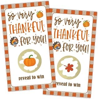 76REWIDPARTY Fall Party Scratch Off Game Cards（32 PCS）Thankful for You Scratch Off Cards Thanksgiving Raffle Tickets Drawing Prizes for Family Kids Adults Thanksgiving Dinner Party Games Supplies