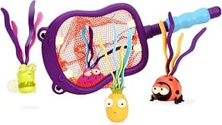 B. toys by Battat Hippo Scoop-a-Diving Pool Toys-1 Hippo Net and 4 Water Toys for Kids 3+ (5-Pieces)