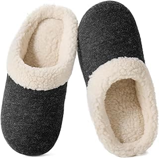 Classic Two-Tone Slippers for Women, Ladies' Memory Foam House Shoes…