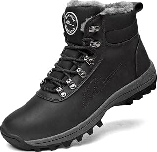 Mens Womens Winter Snow Boots Hiking Climping Booties Warm Waterproof Fur Lined Non Slip Leather Ankle US 4-14.5