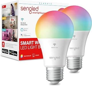 Sengled Smart Bulb, WiFi Light Bulbs, Color Changing Light Bulb, Smart Light Bulbs That Work with Alexa & Google Assistant, A19 RGB Alexa Light Bulb No Hub Required, 60W Equivalent 800LM CRI>90