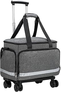 Medical Bag Rolling Roller Bag Trolley Duffel Nurses Emt Cna RN Empty for First Aid Responder Home Health Care Nursing Student Roll Duffle Bag Carry on with Wheels wheeled Work Physicians Doctor
