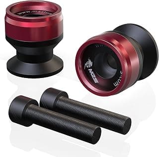MZS 8MM Swingarm Spools Sliders Stand Universal M8 Red Compatible with CBR 600 F2 F3 F4 F4i CBR600RR CBR1000RR GSXR600 GSXR750 GSXR1000 GSXS750 SV650 ZX6R ZX10R Z650 Z900 Z1000 EX400 Daytona