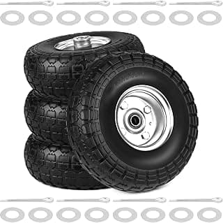 4.10/3.50-4 Tire Solid Rubber Replacement Tires for Gorilla Carts (4 Pack)