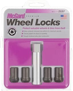 McGard 25357 Chrome/Black Tuner Style Cone Seat Wheel Locks, M12 x 1.5 Thread Size, Set of 4