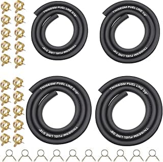 Tnisesm 4 Size Fuel Hose Line - 3/8" 5/16" 1/4" 3/16" ID Fuel Line Gas Tube Hose 3-Feet with 40Pcs Clamps for Small Engines Kawasaki EZGO Golf Cart Snowmobile Motorcycle ATV Tractor Lawn Mowers