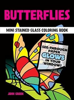 Butterflies Mini Stained Glass Coloring Book
