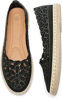 Women’s Ballet Flat Daisy Round Toe Dress Shoes Casual Slip On Rope Loafer