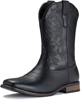 Cowboy Boots For Men Western Boot Durable Classic Embroidered Square Toe Traditional Boots
